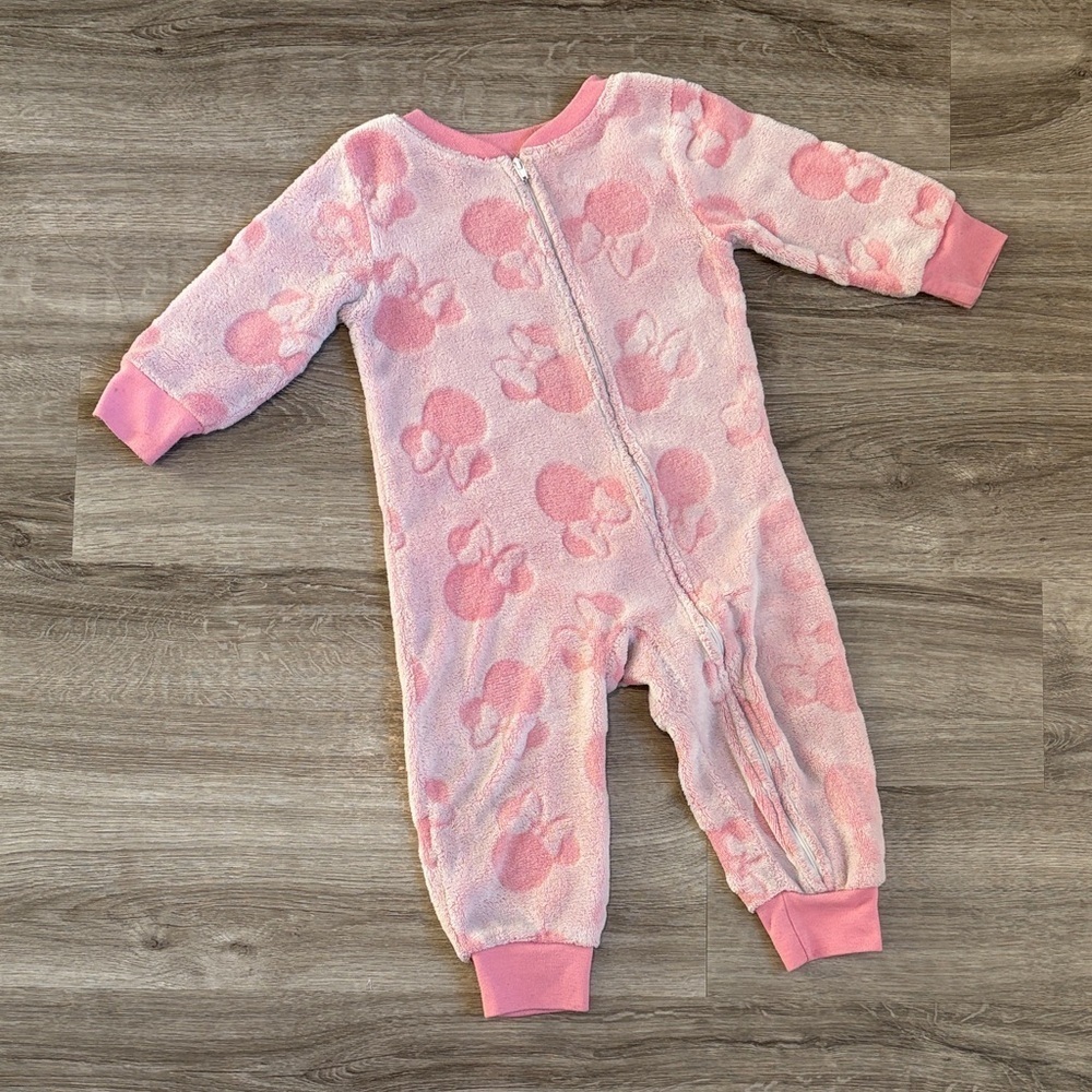 Disney Minnie Mouse toddler girls fleece zip up jumpsuit
